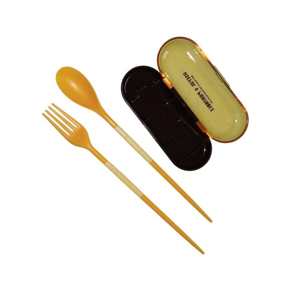 New Portable Travel Spoon & Fork Utensils with Case Lunch Kit - Picture 1 of 8